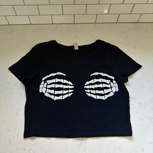 Bella Canvas Black Tee with Skeleton Print